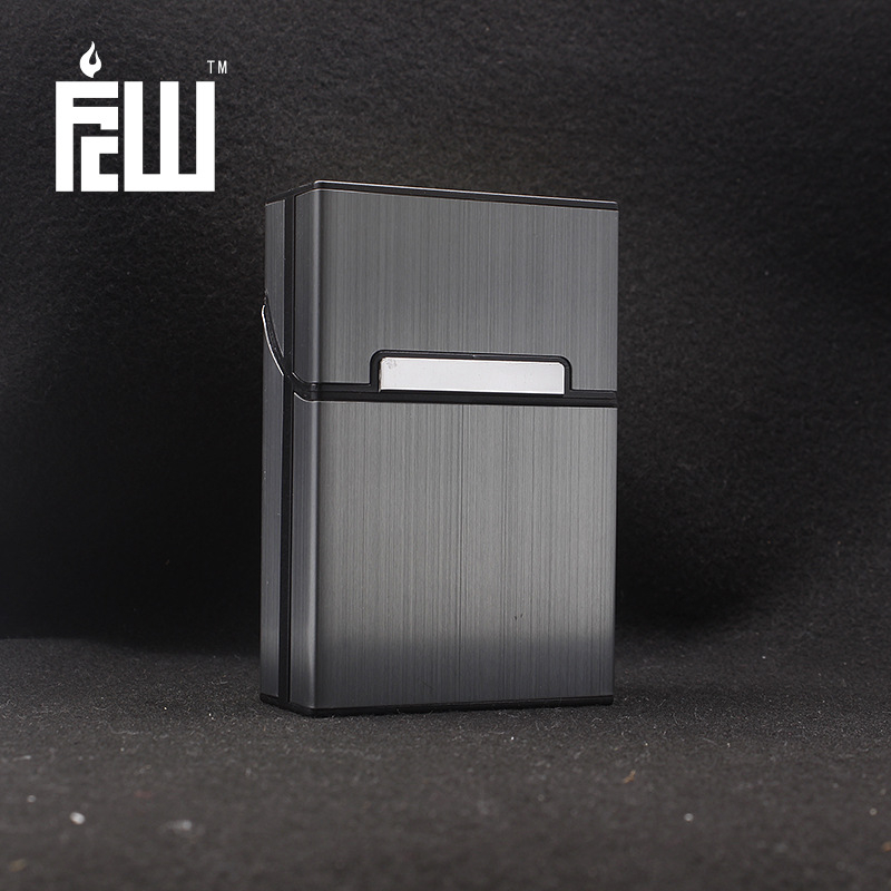 Koreai FCW férfi 20 darabos, szálcsiszolt alumínium cigarettatartó céglogóval, lézeres nagykereskedelemmel