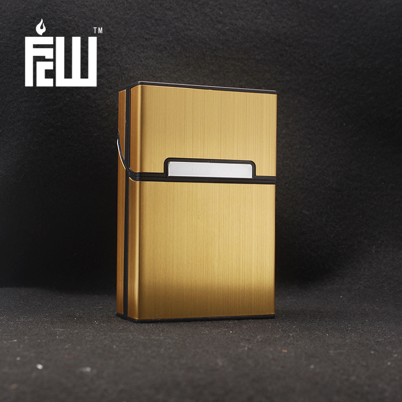 Koreai FCW férfi 20 darabos, szálcsiszolt alumínium cigarettatartó céglogóval, lézeres nagykereskedelemmel