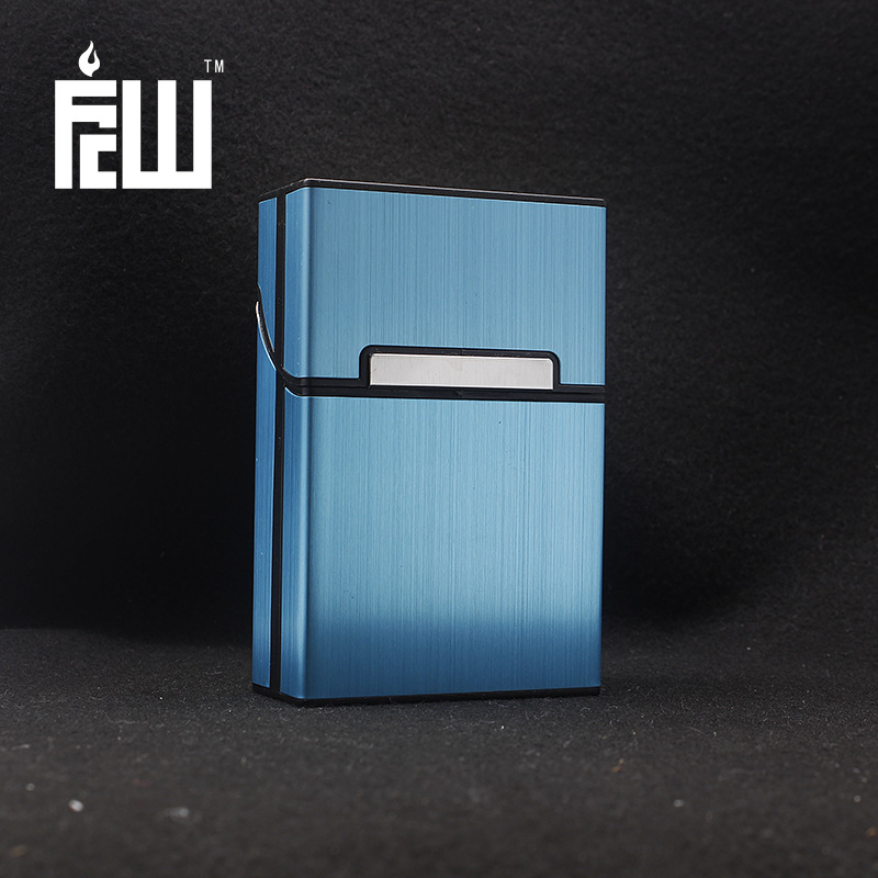 Koreai FCW férfi 20 darabos, szálcsiszolt alumínium cigarettatartó céglogóval, lézeres nagykereskedelemmel