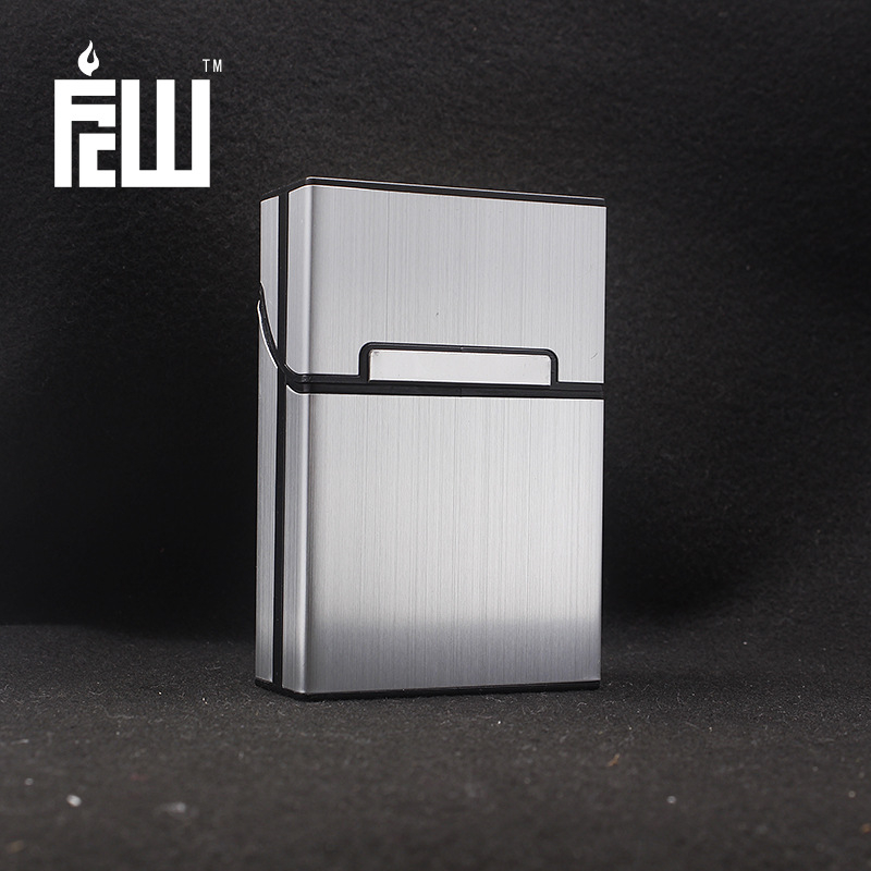 Koreai FCW férfi 20 darabos, szálcsiszolt alumínium cigarettatartó céglogóval, lézeres nagykereskedelemmel