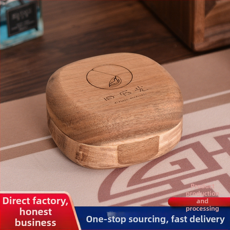 Radoša akācijas koka rotaslietu kastīte galda auskariem rokassprādzei rotaslietu iepakojuma kaste masīvkoka pārnēsājama rotaslietu koka kastīte