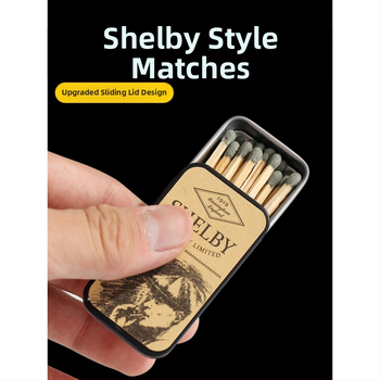 Uzlabots Shelby Match Light Grezna skārda kaste Bloodbath Gangster Tāds pats stils Foreign Fire Vecmodīgs Vintage Match Augsta krāsu vērtība