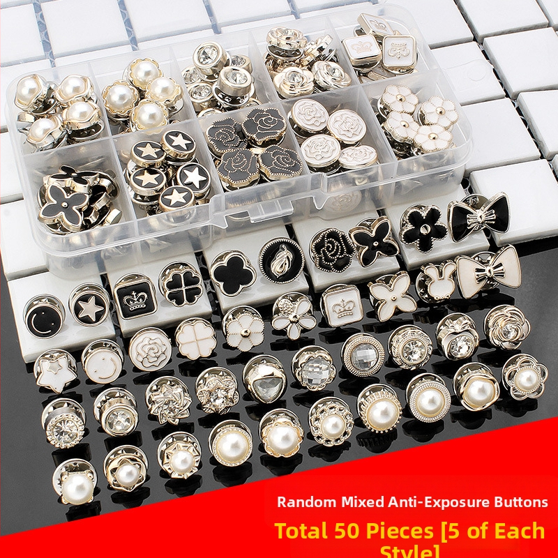 Rejtett kitettség elleni gomb ing bross gomb varrás nélküli gomb gyöngy apró illatos stílusú rejtett gomb