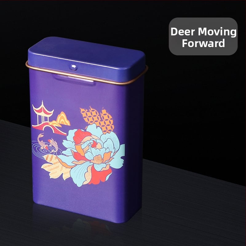 Nauja 20 vnt. pakuotė su atlenkiamu metaliniu integruotu cigarečių dėklu, kūrybinga, daugiafunkcinė, vandeniui ir drėgmei atspari vyriška skardinė dėžutė, tiesiogiai parduodama