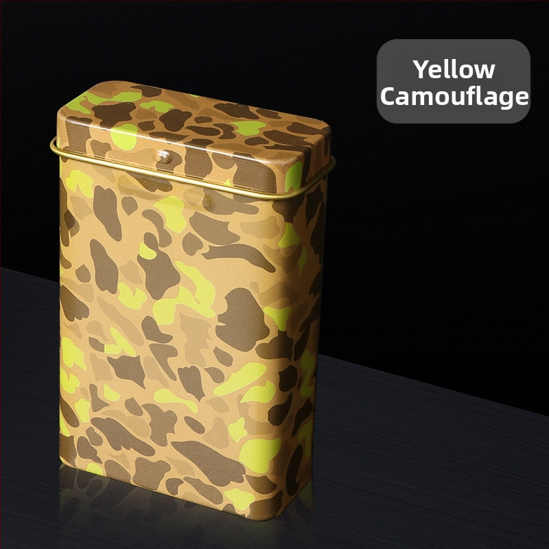 Nauja 20 vnt. pakuotė su atlenkiamu metaliniu integruotu cigarečių dėklu, kūrybinga, daugiafunkcinė, vandeniui ir drėgmei atspari vyriška skardinė dėžutė, tiesiogiai parduodama