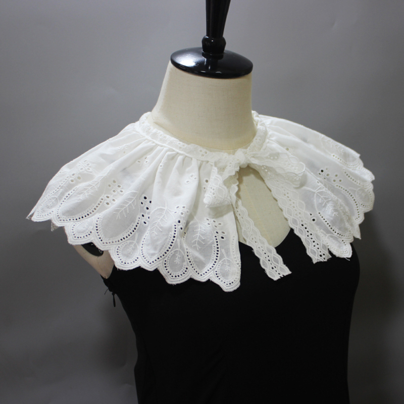 Határokon átnyúló pamut áttört hímzésű levelekkel díszített gallér, műgallér, Amazon AliExpress