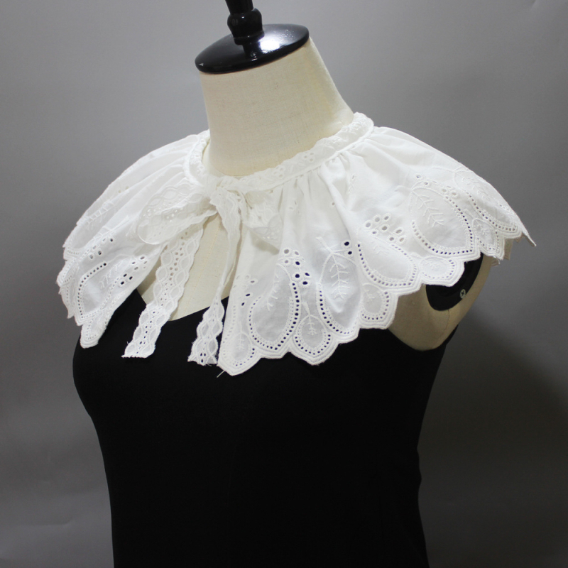 Határokon átnyúló pamut áttört hímzésű levelekkel díszített gallér, műgallér, Amazon AliExpress