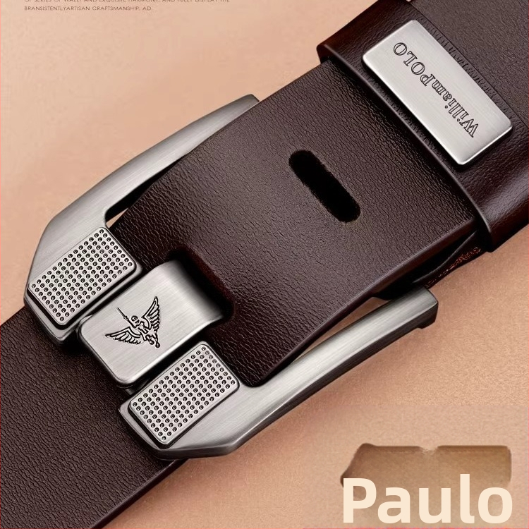 Paul férfi öv, valódi bőr, csúcskategóriás tűcsatos marhabőr öv, férfi üzleti egyszerű nadrágöv, férfi eredeti nagykereskedelem