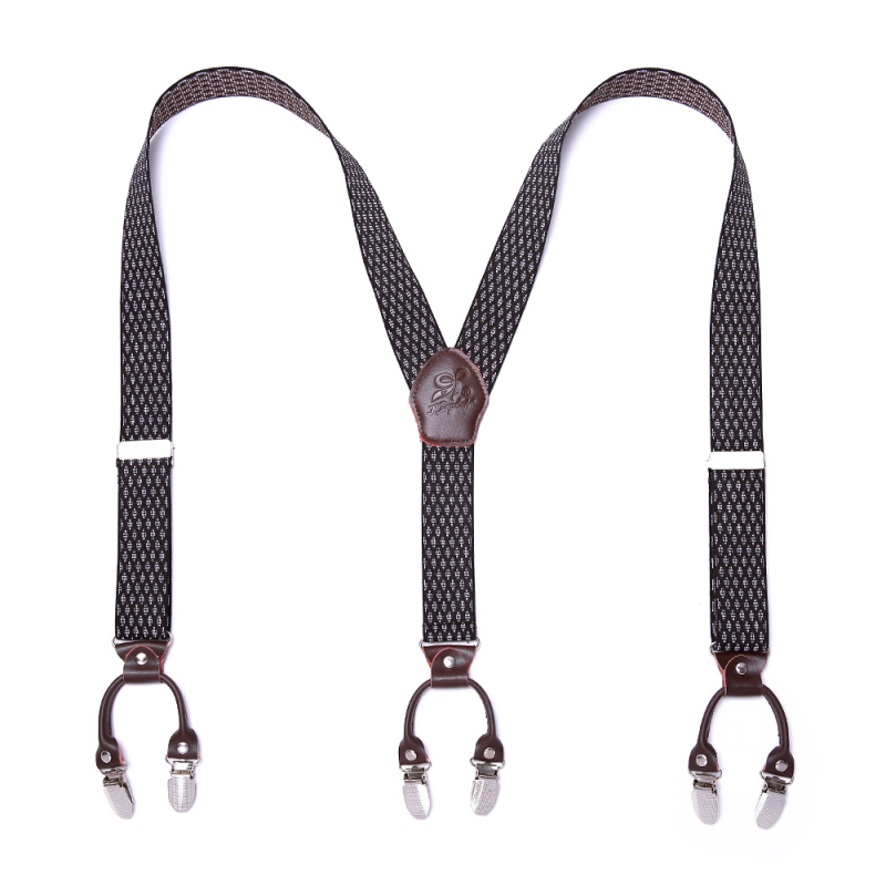 Határokon átnyúló ellátású bőr férfi pántos, erős felnőtt Y alakú öltöny, brit hatkapcsos nadrágtartó, nagykereskedelem