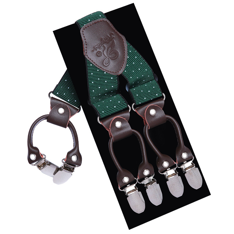 Határokon átnyúló ellátású bőr férfi pántos, erős felnőtt Y alakú öltöny, brit hatkapcsos nadrágtartó, nagykereskedelem