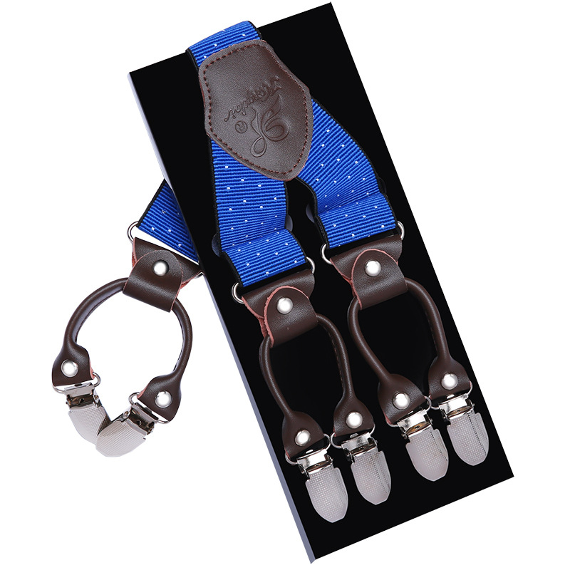 Határokon átnyúló ellátású bőr férfi pántos, erős felnőtt Y alakú öltöny, brit hatkapcsos nadrágtartó, nagykereskedelem