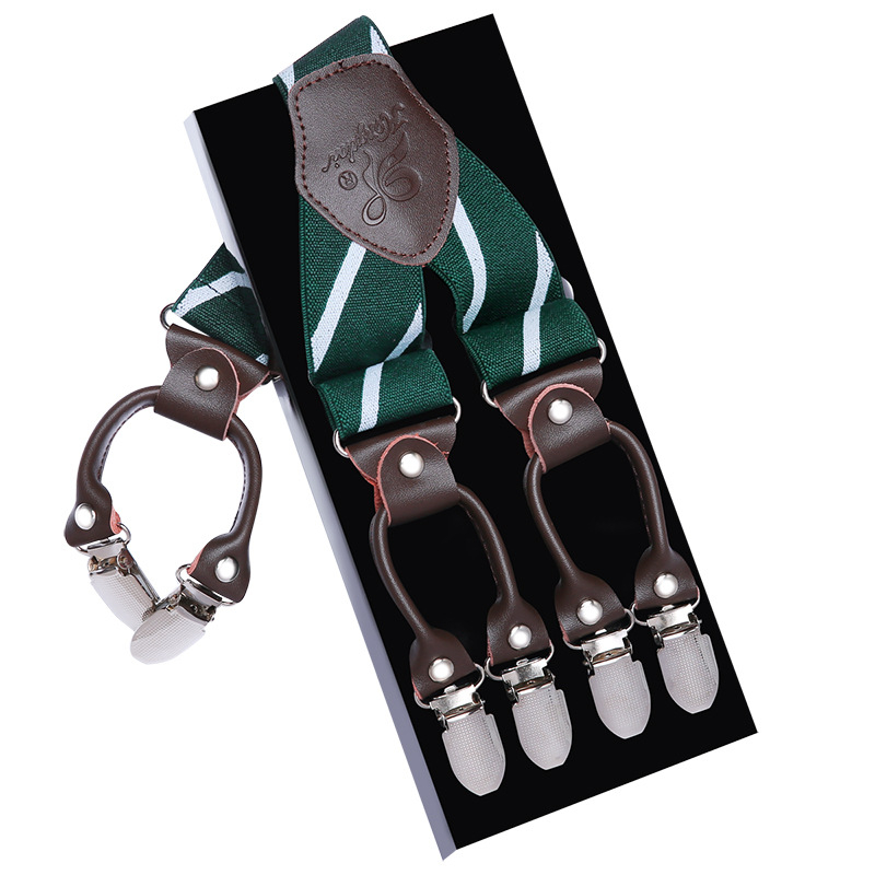 Határokon átnyúló ellátású bőr férfi pántos, erős felnőtt Y alakú öltöny, brit hatkapcsos nadrágtartó, nagykereskedelem