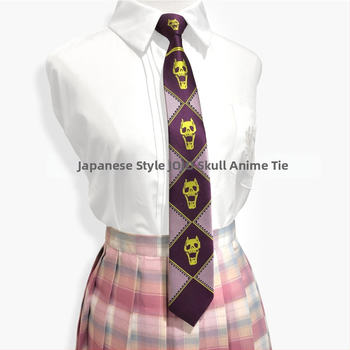 Γραβάτα με νεκροκεφαλή Ιαπωνική έκδοση JOJO Kira Yoshio JK Anime με φερμουάρ Παιχνίδι με το χέρι Υπέροχη περιπέτεια Χριστούγεννα Halloween