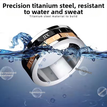 Διασυνοριακό Δημοφιλές Δαχτυλίδι για Άνδρες, Εξατομικευμένο Δαχτυλίδι Δείκτη που Δεν Ξεθωριάζει για Άνδρες, Μονό Δαχτυλίδι από Ανοξείδωτο Ατσάλι Υψηλής Ποιότητας με Περιστροφή