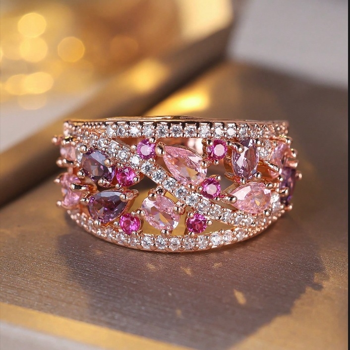 Határokon átnyúló kívánság európai és amerikai robbanások kerek üreges, kiváló minőségű textúrájú gyűrű egyedi személyiségű luxus divatos sokoldalú gyűrű