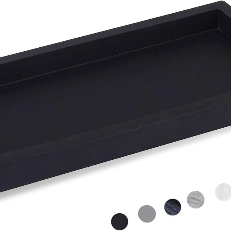 Tavă de depozitare din silicon, tavă de spălare pentru baie, tavă de depozitare convenabilă pentru baie, model de marmură falsă, set de decorare