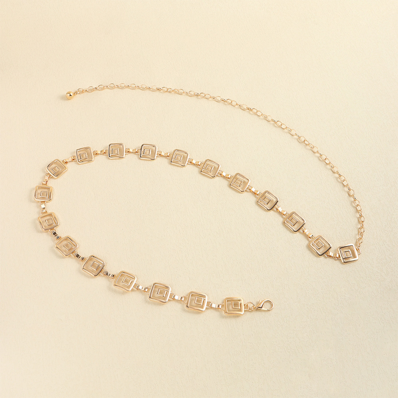 Európai és amerikai, határokon átnyúló fém deréklánc női divatos, egyszerű, mindenhez illő testlánc női nyári ruha kiegészítők övlánc