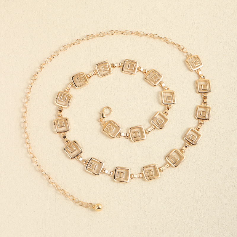 Európai és amerikai, határokon átnyúló fém deréklánc női divatos, egyszerű, mindenhez illő testlánc női nyári ruha kiegészítők övlánc