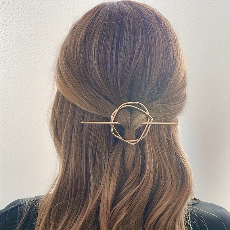 Nauji, paprasti, netaisyklingi, ilgų plaukų segtukai, dvigubos šakutės, lygios metalinės, apvalios.