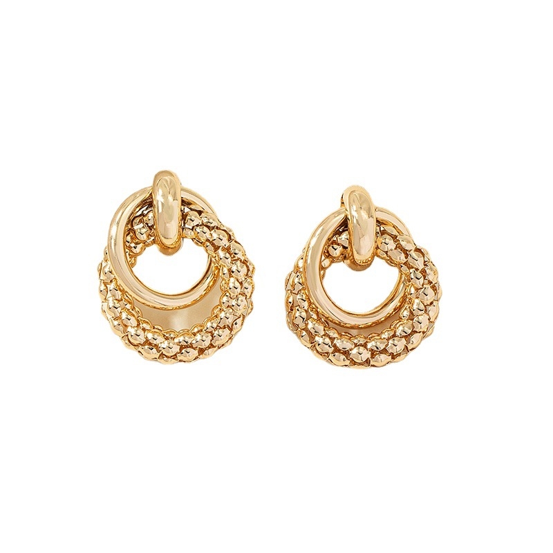 Ευρωπαϊκή και αμερικανική διασυνοριακή νέα σκουλαρίκια με υπερβολικό στυλ, απλό σταυρό, μεταλλικό δαχτυλίδι από σίδηρο, σκουλαρίκια εξωτερικού εμπορίου χονδρικής