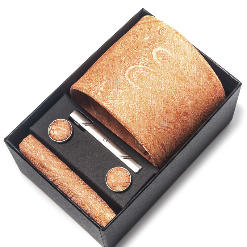 Készleten lévő, gyártótól közvetlenül beszerzett nyakkendő, férfi poliészter selyem fonalfestékkel festett jacquard formális üzleti paisley nyakkendő, nagykereskedelemben raktáron