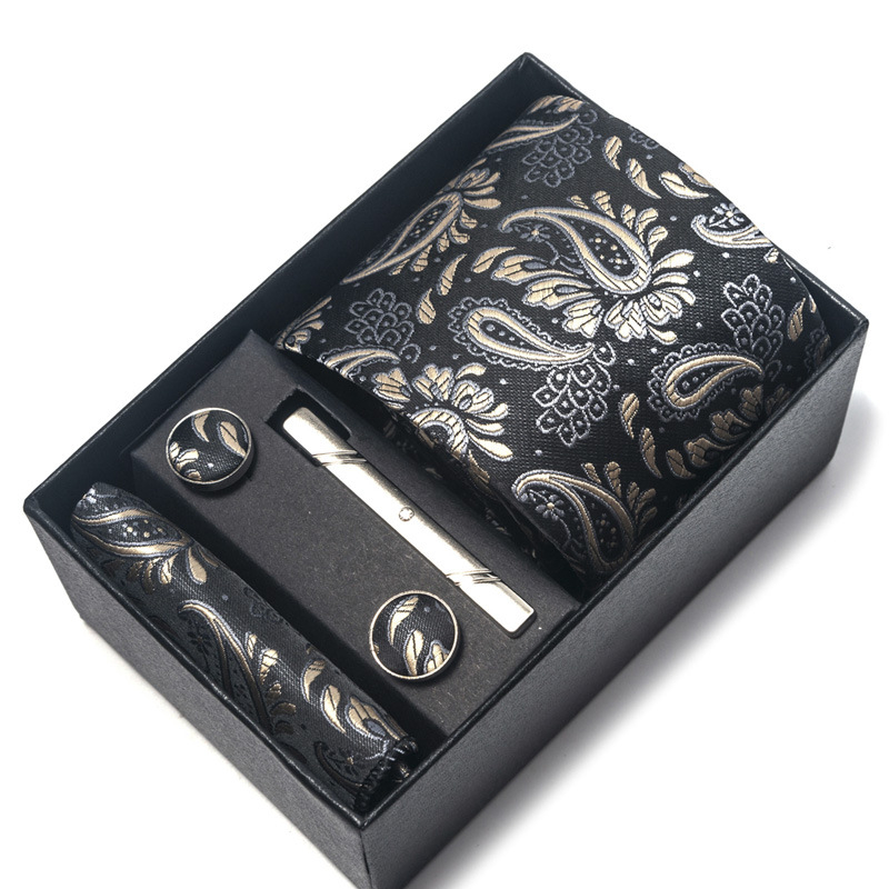 Készleten lévő, gyártótól közvetlenül beszerzett nyakkendő, férfi poliészter selyem fonalfestékkel festett jacquard formális üzleti paisley nyakkendő, nagykereskedelemben raktáron