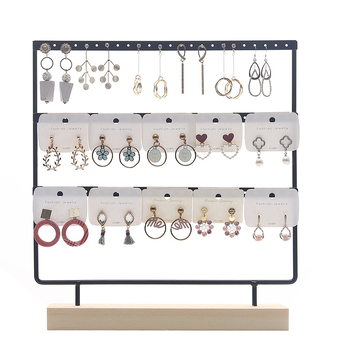 Ράφι σκουλαρικιών από μασίφ ξύλο, ράφι κοσμημάτων για οικιακή χρήση, καρφιά αυτιών, στηρίγματα από χαρτόνι, ράφι επίδειξης κοσμημάτων