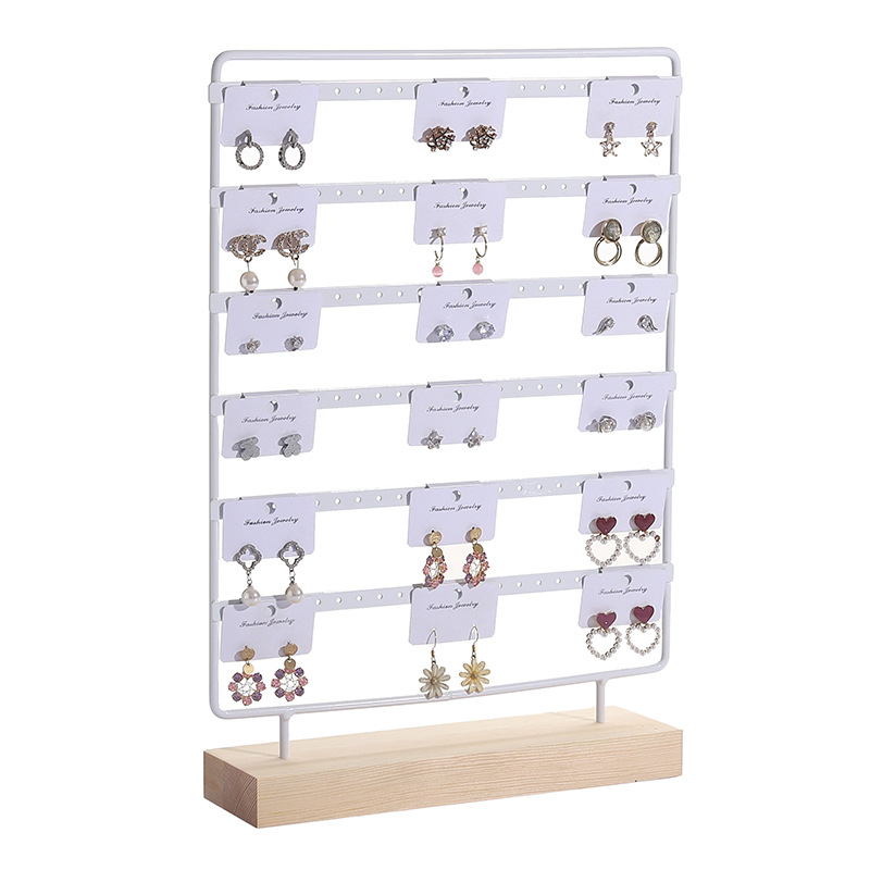 Tömörfa vas fülbevaló állvány háztartási fülbevaló tároló ékszer állvány függő fülbevaló szögek karton kellékek ékszer kijelző állvány