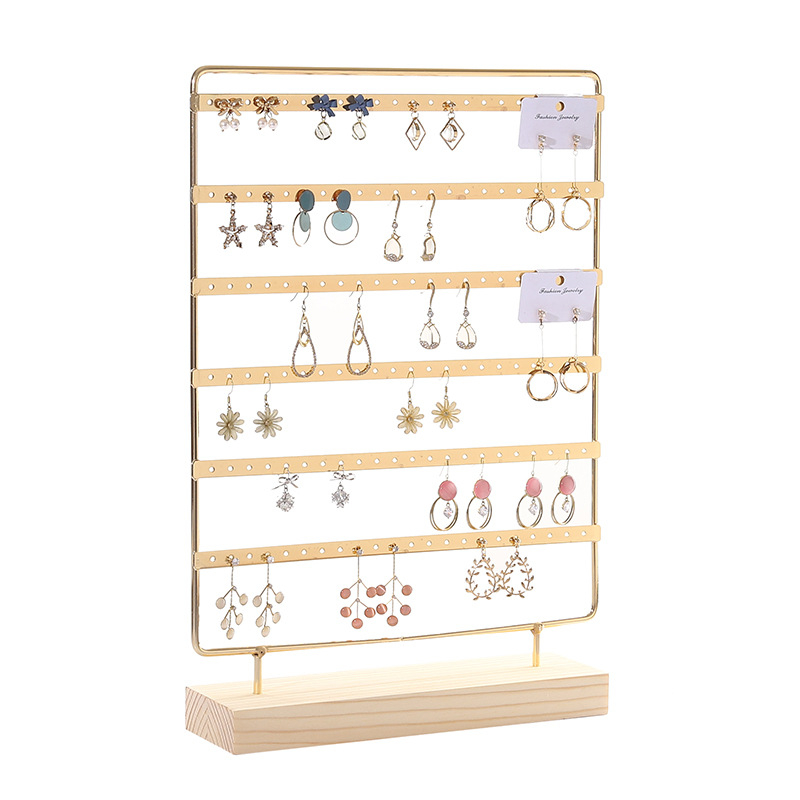 Tömörfa vas fülbevaló állvány háztartási fülbevaló tároló ékszer állvány függő fülbevaló szögek karton kellékek ékszer kijelző állvány