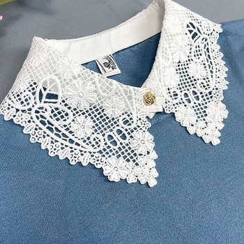 Αξεσουάρ all-match γυναικείο καλοκαιρινό κολάρο ψεύτικο, κολάρο υψηλής ποιότητας, λευκό δαντελένιο αξεσουάρ, διακοσμητικό κολάρο