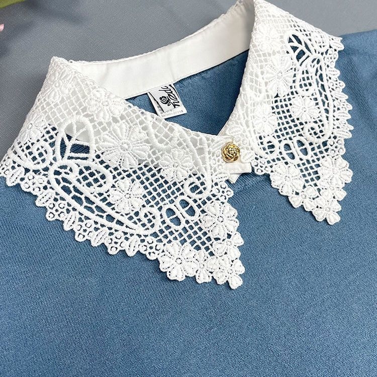 Mindenhez illő kiegészítők női nyári műgallér, csúcskategóriás gallér, fehér csipke kiegészítők, díszgallér