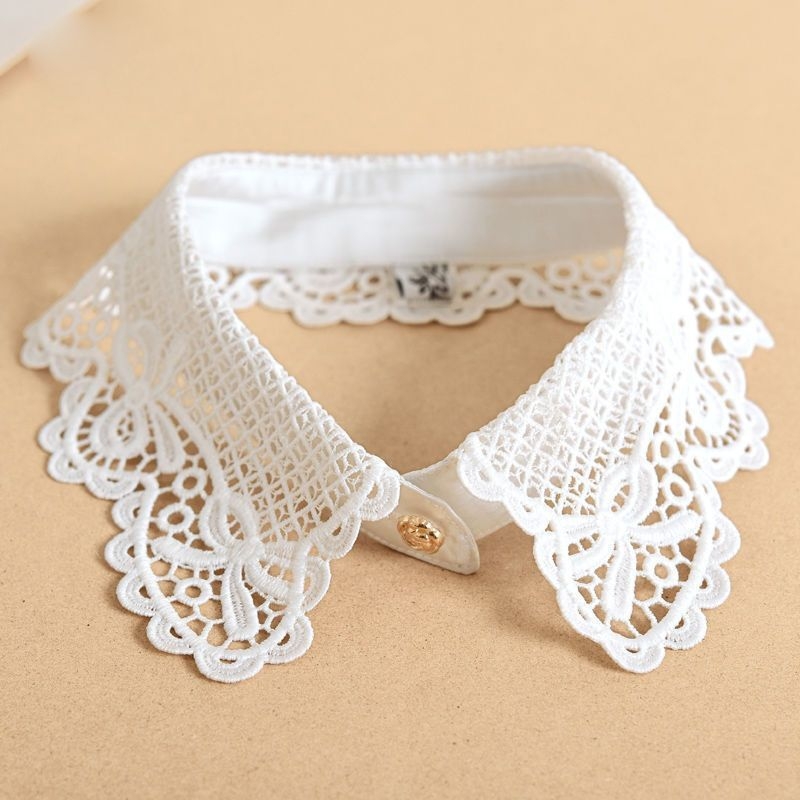Mindenhez illő kiegészítők női nyári műgallér, csúcskategóriás gallér, fehér csipke kiegészítők, díszgallér