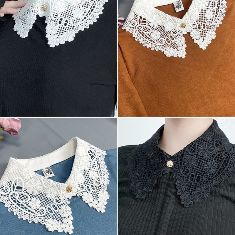 Mindenhez illő kiegészítők női nyári műgallér, csúcskategóriás gallér, fehér csipke kiegészítők, díszgallér