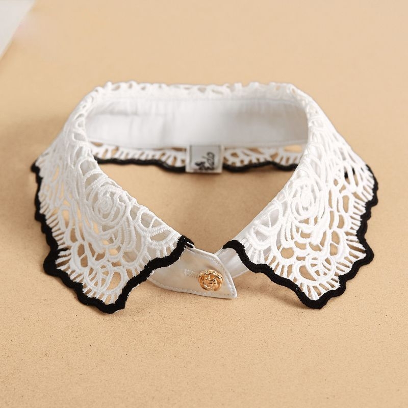 Mindenhez illő kiegészítők női nyári műgallér, csúcskategóriás gallér, fehér csipke kiegészítők, díszgallér