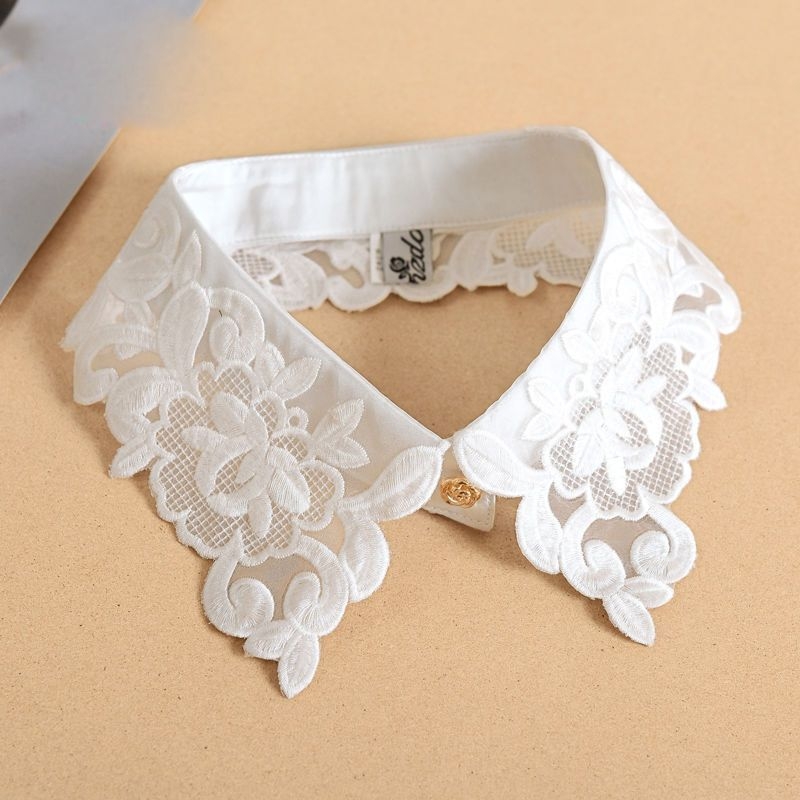 Mindenhez illő kiegészítők női nyári műgallér, csúcskategóriás gallér, fehér csipke kiegészítők, díszgallér