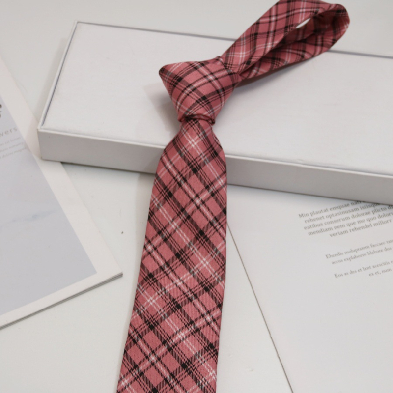 Kockás, főiskolai, sokoldalú, művészi pamut csinos ing, nyakkendő, férfi és női, rózsaszín, kék, sárga