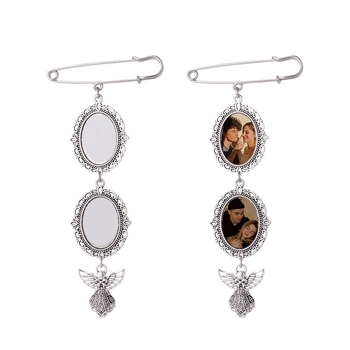 Hőáteresztő csipke bross virág medál üres fém szublimációs ballagási szezon kitűző ajándék