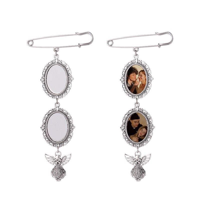 Hőáteresztő csipke bross virág medál üres fém szublimációs ballagási szezon kitűző ajándék