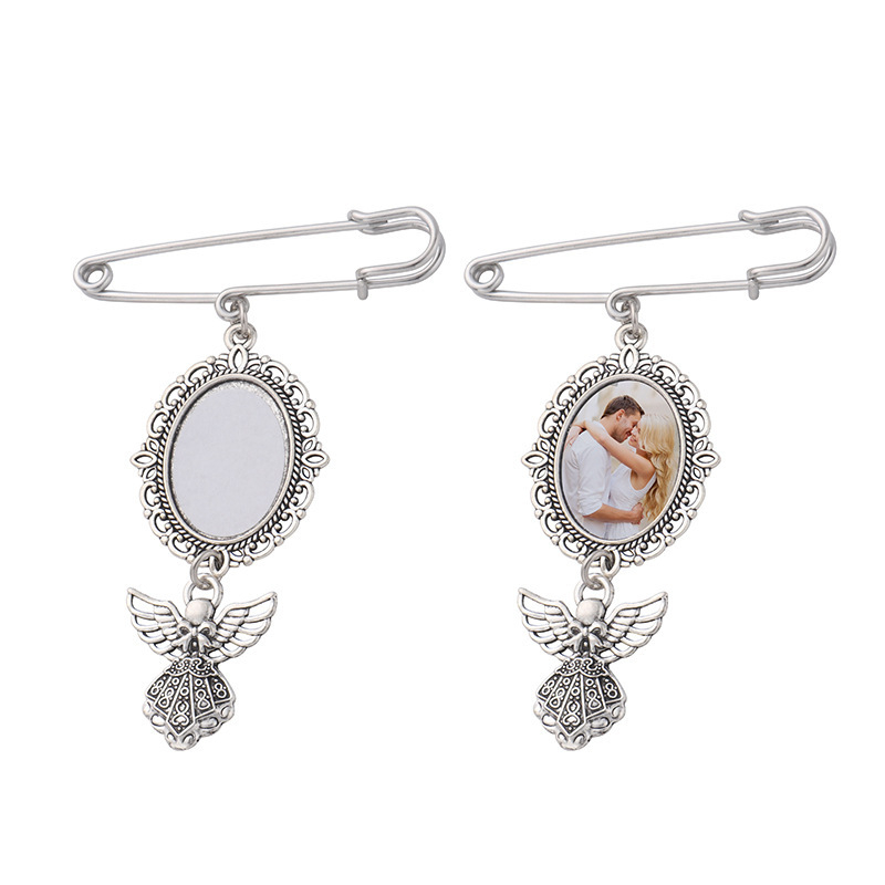 Hőáteresztő csipke bross virág medál üres fém szublimációs ballagási szezon kitűző ajándék