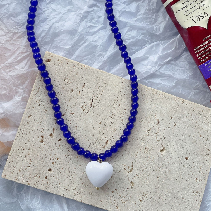 suzyacc kr dél-koreai designer színes kontrasztos szerelmes gyöngyökből készült női nyaklánc 2025 új kulcscsont lánc