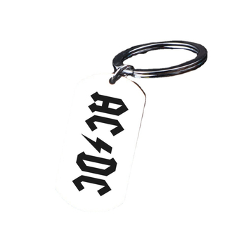 Ανοξείδωτο ατσάλι στρατιωτικό μπρελόκ μάρκας AC DC Hard Rock Band λογότυπο μπρελόκ πανκ κρεμαστό κόσμημα