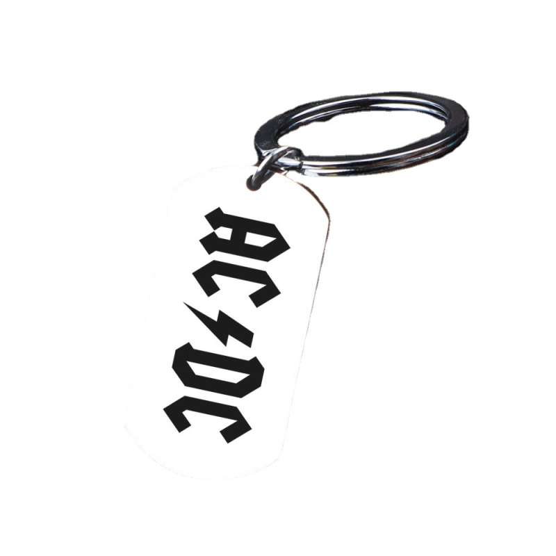 Rozsdamentes acél katonai márkájú kulcstartó AC DC Hard Rock zenekar logóval ellátott kulcstartó punk ékszer medál