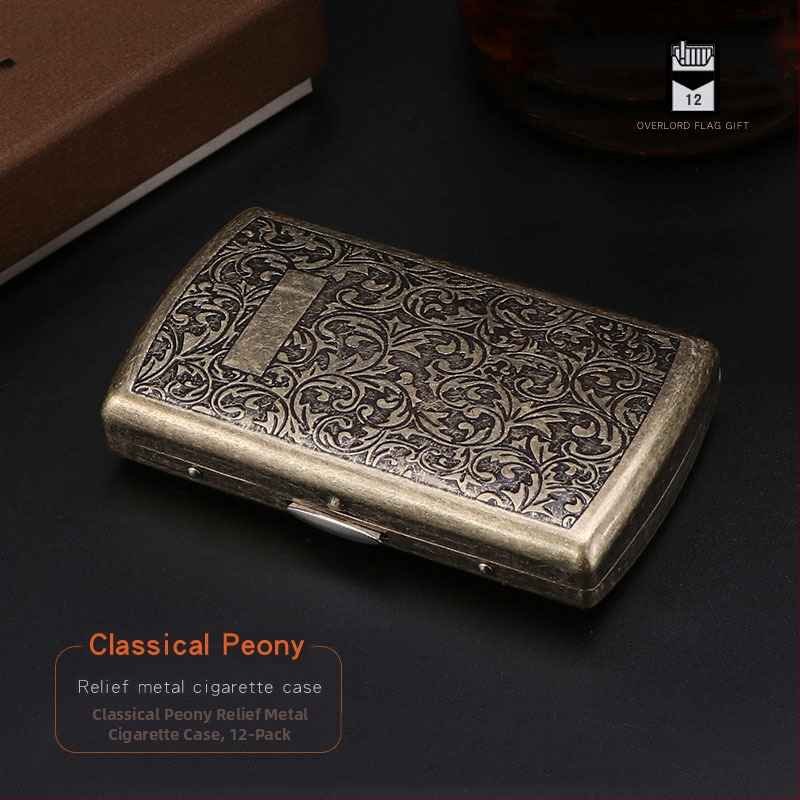 Nagy értékű női cigarettadoboz, ultravékony, dombornyomott, dupla nyitott fémdoboz, Constantine cigarettadoboz, turisztikai ajándéktárgyak