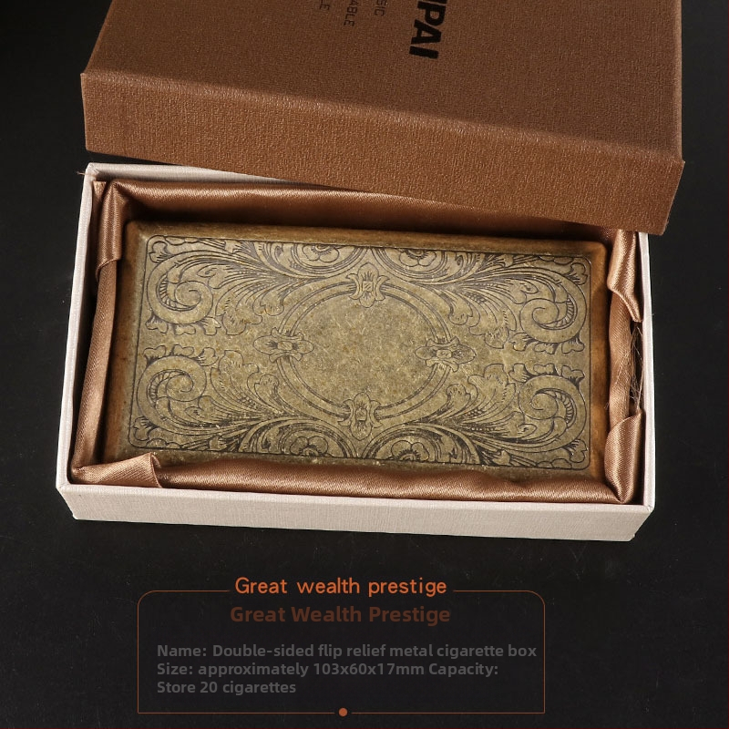 Nagy értékű női cigarettadoboz, ultravékony, dombornyomott, dupla nyitott fémdoboz, Constantine cigarettadoboz, turisztikai ajándéktárgyak