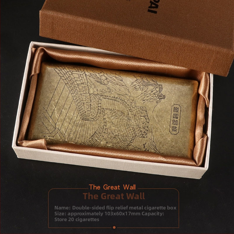 Nagy értékű női cigarettadoboz, ultravékony, dombornyomott, dupla nyitott fémdoboz, Constantine cigarettadoboz, turisztikai ajándéktárgyak