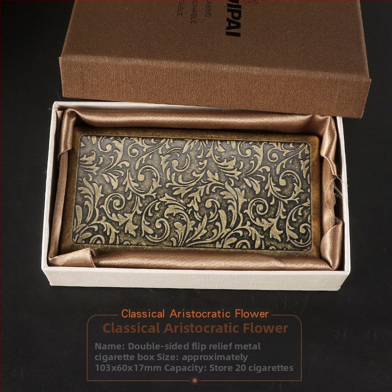 Nagy értékű női cigarettadoboz, ultravékony, dombornyomott, dupla nyitott fémdoboz, Constantine cigarettadoboz, turisztikai ajándéktárgyak