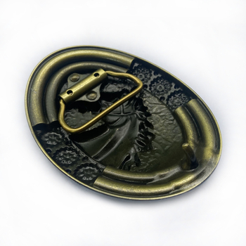 BULLZINE cinka sakausējuma rietumu džinsa zirga galvas jostas sprādze 03764-2 vintage ikdienas jostas sprādze