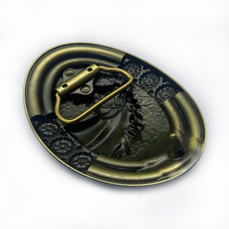 BULLZINE cinka sakausējuma rietumu džinsa zirga galvas jostas sprādze 03764-2 vintage ikdienas jostas sprādze