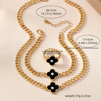 Ένα σετ από νέο, ευρωπαϊκά και αμερικανικά τετράφυλλα, γεωμετρικά ορθογώνια, γυναικεία κολιέ, δαχτυλίδι, βραχιόλι, σετ πολλαπλών τεμαχίων.