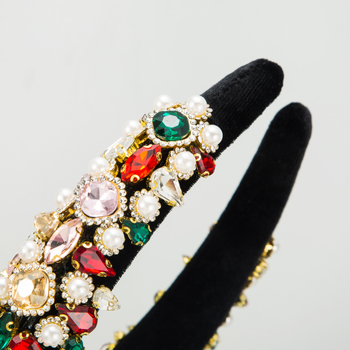 Ευρωπαϊκό και αμερικανικό ρετρό νέο βελούδινο στεφάνι μαλλιών γυναικείο μοντέρνο μπαρόκ διαμάντι μαργαριτάρι φαρδιά άκρη κορδέλα μαλλιών σούπερ φλας μπάλα αξεσουάρ μαλλιών